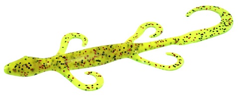 Zoom 6″ Lizard Chartreuse Pepper Red – 129 Fishing